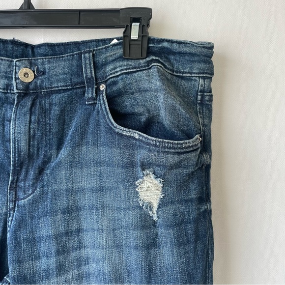 &Denim by H&M Skinny Regular Waist Dark Wash Lightly Distressed Stretch Jeans 18 - Picture 2 of 16